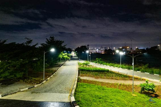 National Theatre street light at night